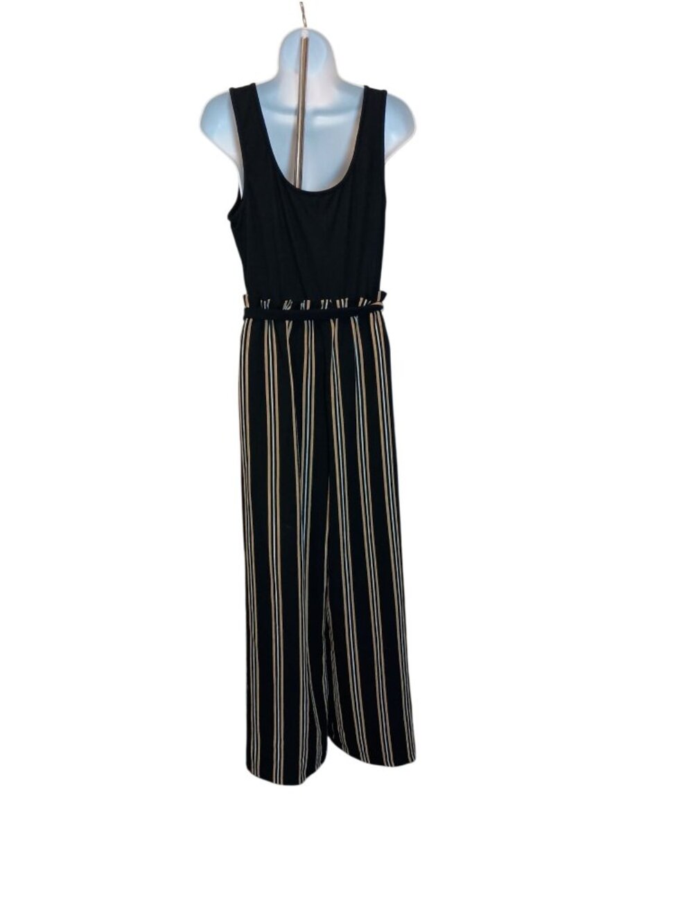 As U Wish Black Stiped Sleeveless Dress Suit Jumpsuit Pants One Piece Women's - Picture 4 of 5